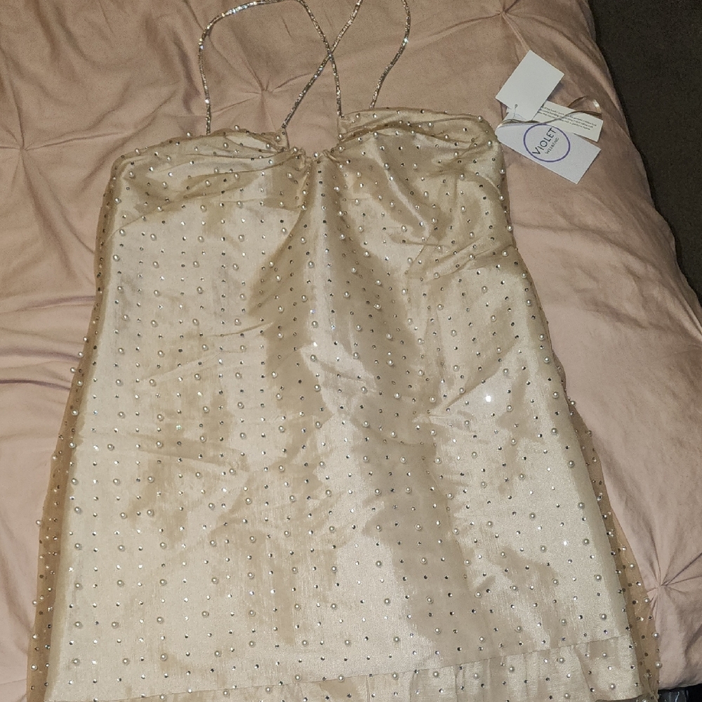 Elegant Cream Beaded Dress